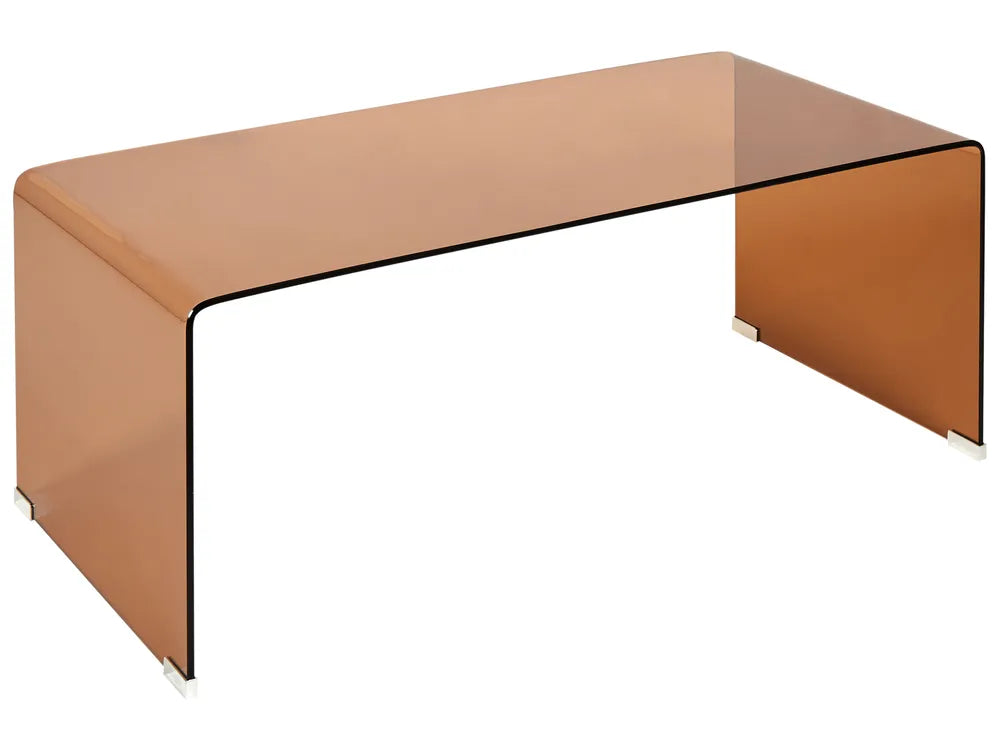 Minimalist Tempered Glass Coffee Table – Rectangular Black Glass Table for Living Room