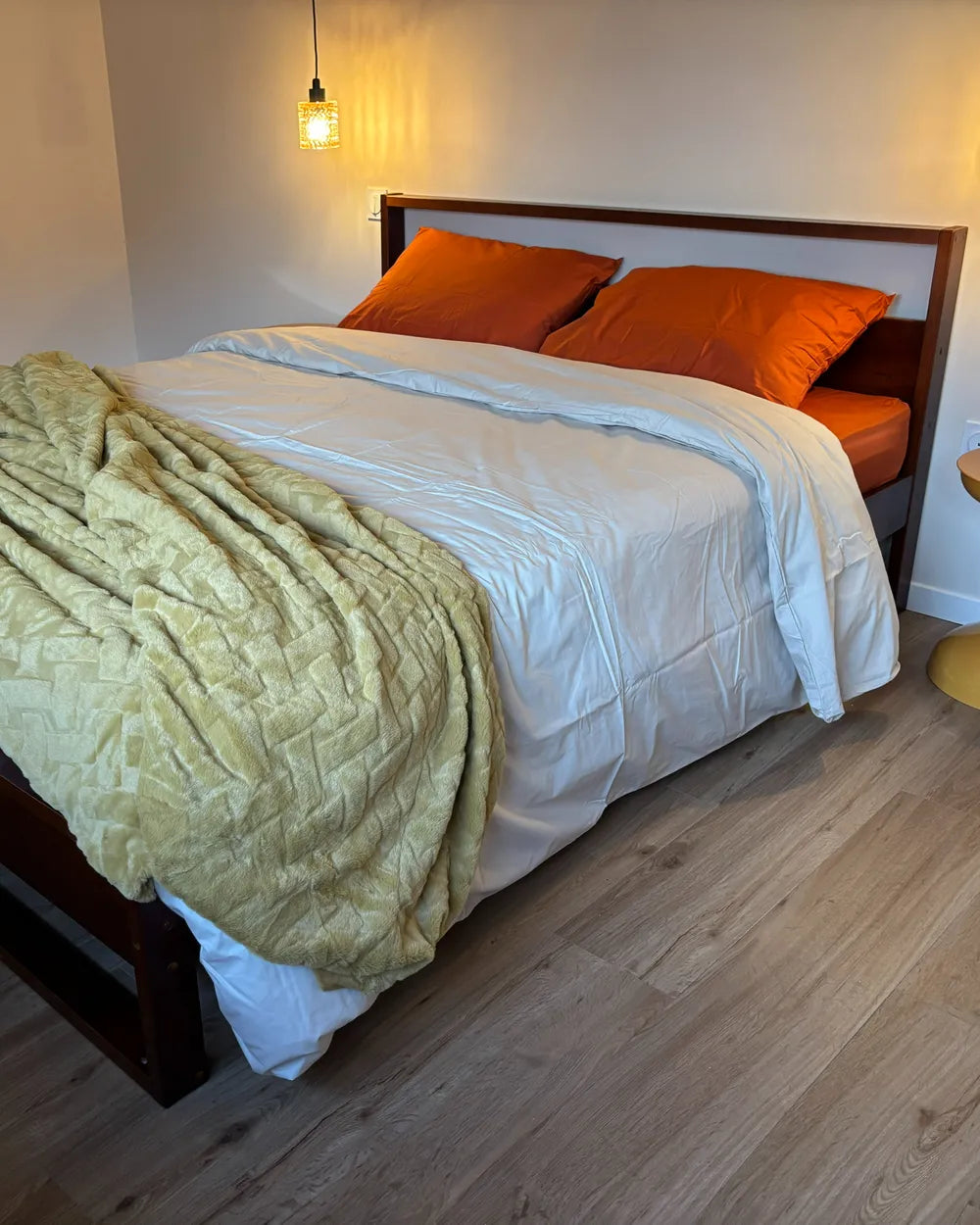 Bed Pine Wood GIULIA Solid Pine Wooden Bed Frame Dark Brown – Available in 140 x 200 cm & 160 x 200 cm