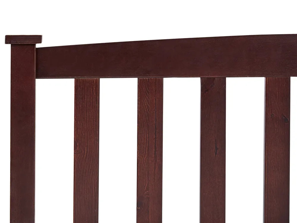 Bed Pine Wood GIVERNY 160 x 200 cm (EU King Size) Dark Brown – Solid Wood Slatted Bed Frame