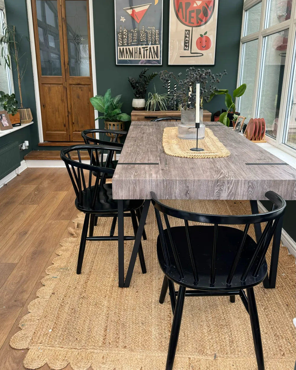 Dining Table ADENA Industrial Style 150×90 cm – Concrete Effect Top, Metal Legs (Grey / Brown / Beige)