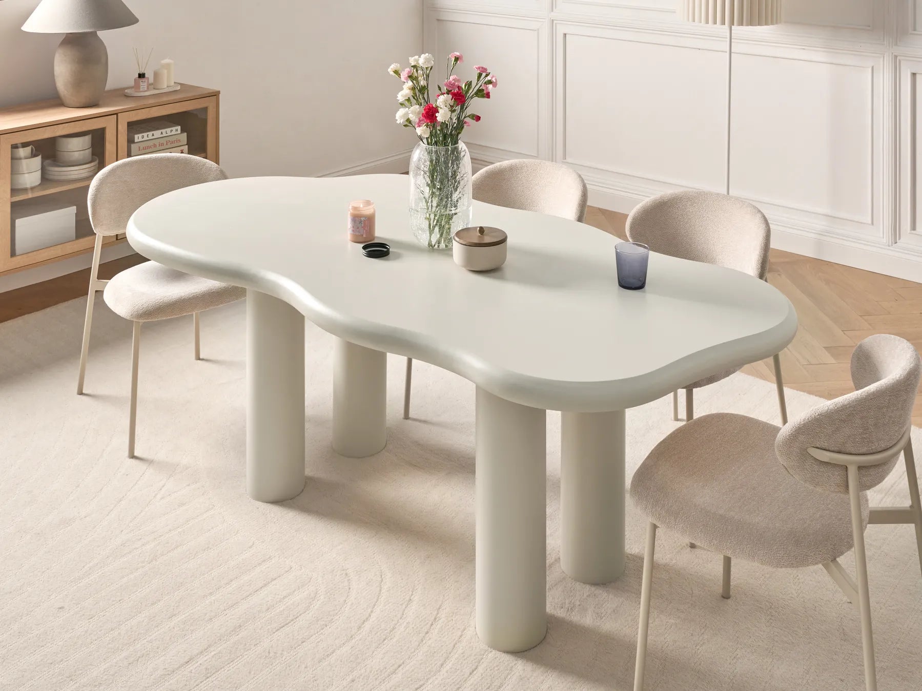 Dining Table ONDLE Off-White 188 × 94 cm
