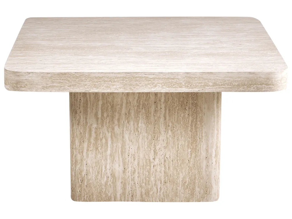 Set of 2 Tables DUSON – Travertine Effect (Coffee Table + Side Table)