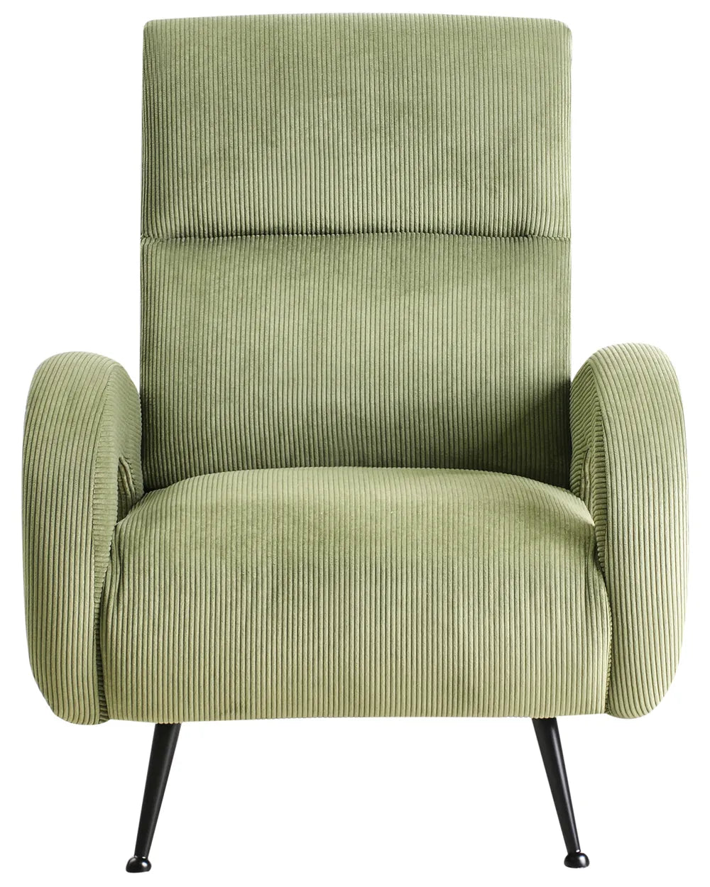 Armchair SVALOV Corduroy Green– Retro Style Upholstered Armchair with Thick Padding