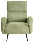 Armchair SVALOV Corduroy Green– Retro Style Upholstered Armchair with Thick Padding