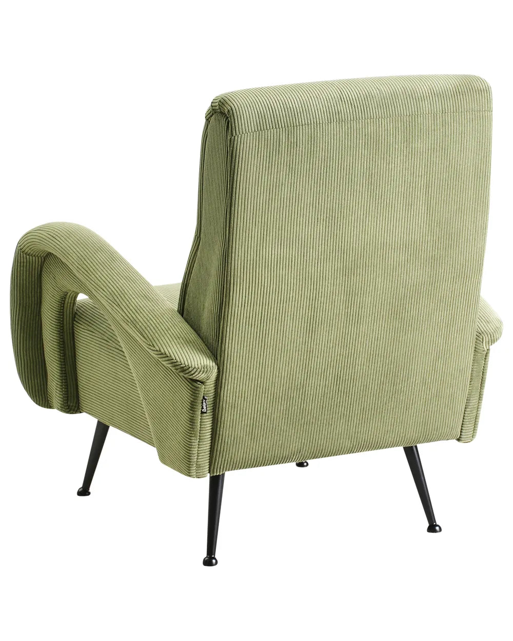 Armchair SVALOV Corduroy Green– Retro Style Upholstered Armchair with Thick Padding