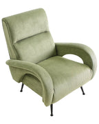 Armchair SVALOV Corduroy Green– Retro Style Upholstered Armchair with Thick Padding