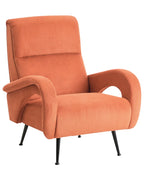 Armchair SVALOV Corduroy Orange – Retro Style Upholstered Armchair with Thick Padding