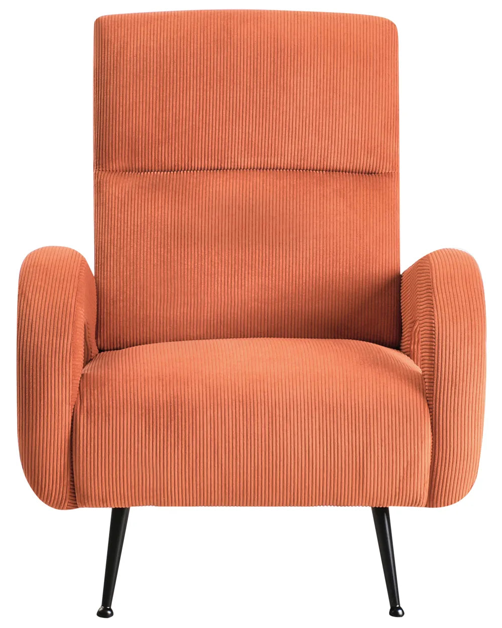 Armchair SVALOV Corduroy Orange – Retro Style Upholstered Armchair with Thick Padding
