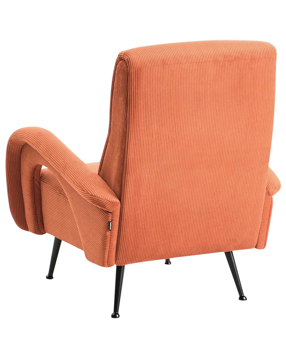 Armchair SVALOV Corduroy Orange – Retro Style Upholstered Armchair with Thick Padding