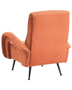 Armchair SVALOV Corduroy Orange – Retro Style Upholstered Armchair with Thick Padding