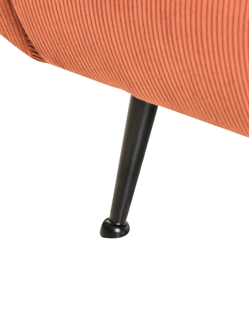 Armchair SVALOV Corduroy Orange – Retro Style Upholstered Armchair with Thick Padding