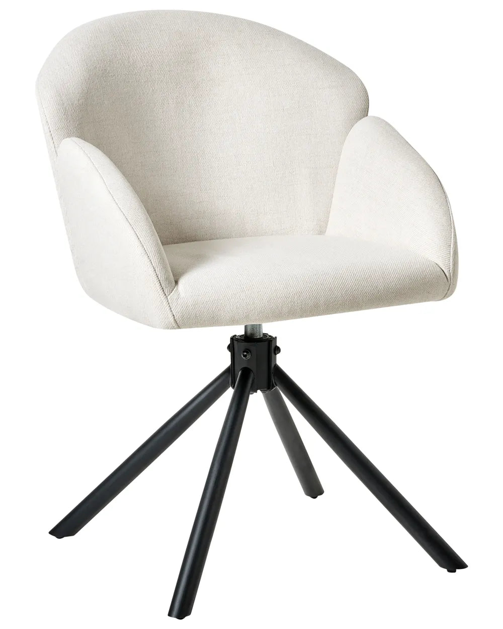 Set of 2 Swivel Dining Chairs MAYBEE Fabric Off-White