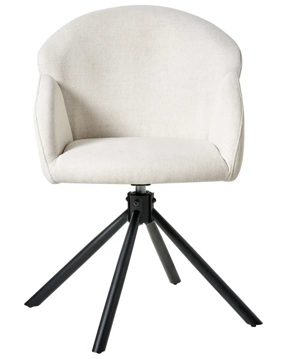 Set of 2 Swivel Dining Chairs MAYBEE Fabric Off-White