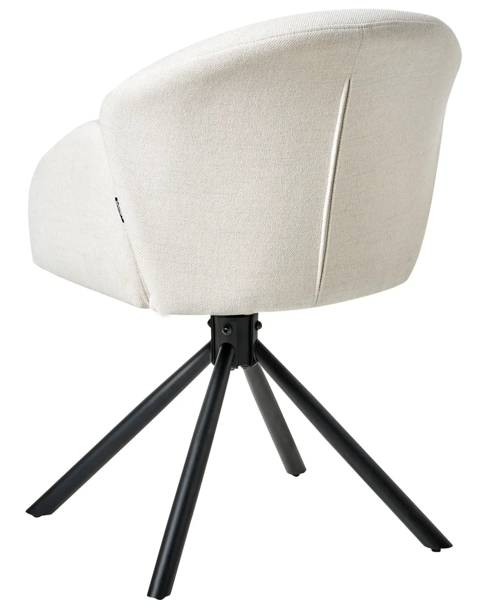 Set of 2 Swivel Dining Chairs MAYBEE Fabric Off-White